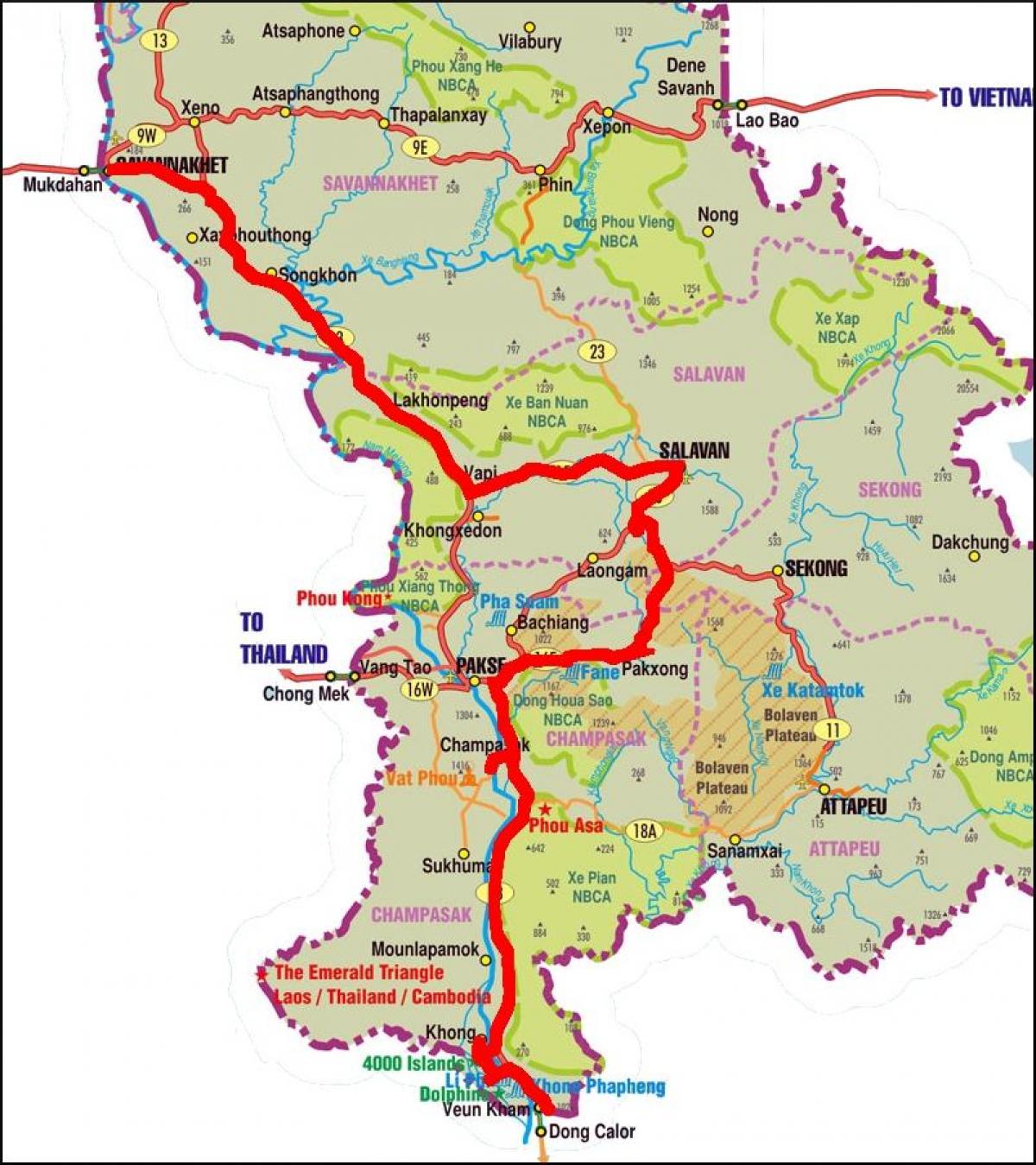 خريطة savannakhet لاوس