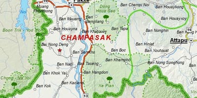 خريطة champasak لاوس