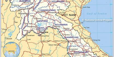 خريطة لاوس والدول المحيطة